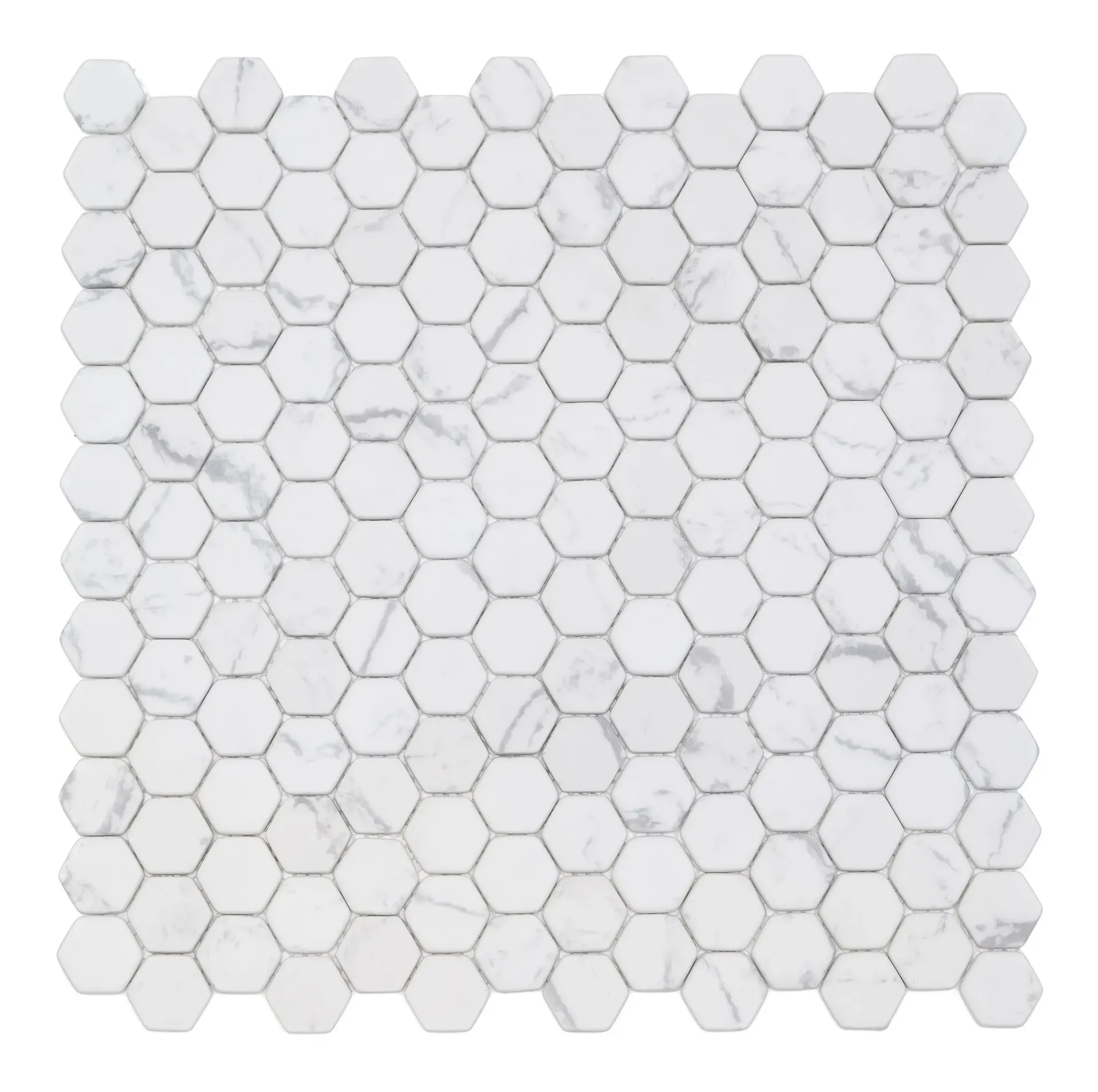 [222212175] Frosted Marble Hex Sandblasted Glass Mosaic