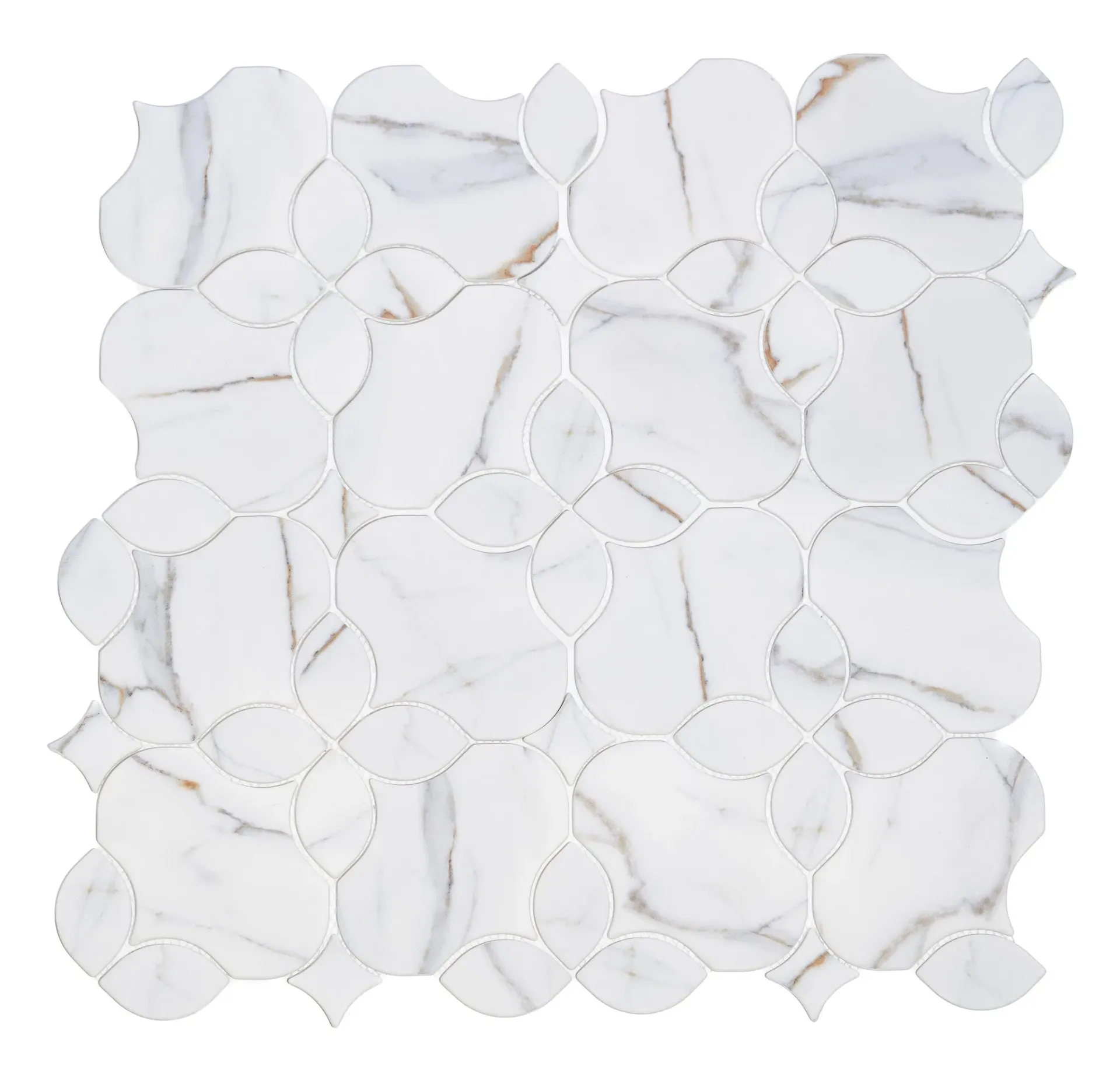 [222212186] Frosted Petal Weave Sandblasted Glass Mosaic