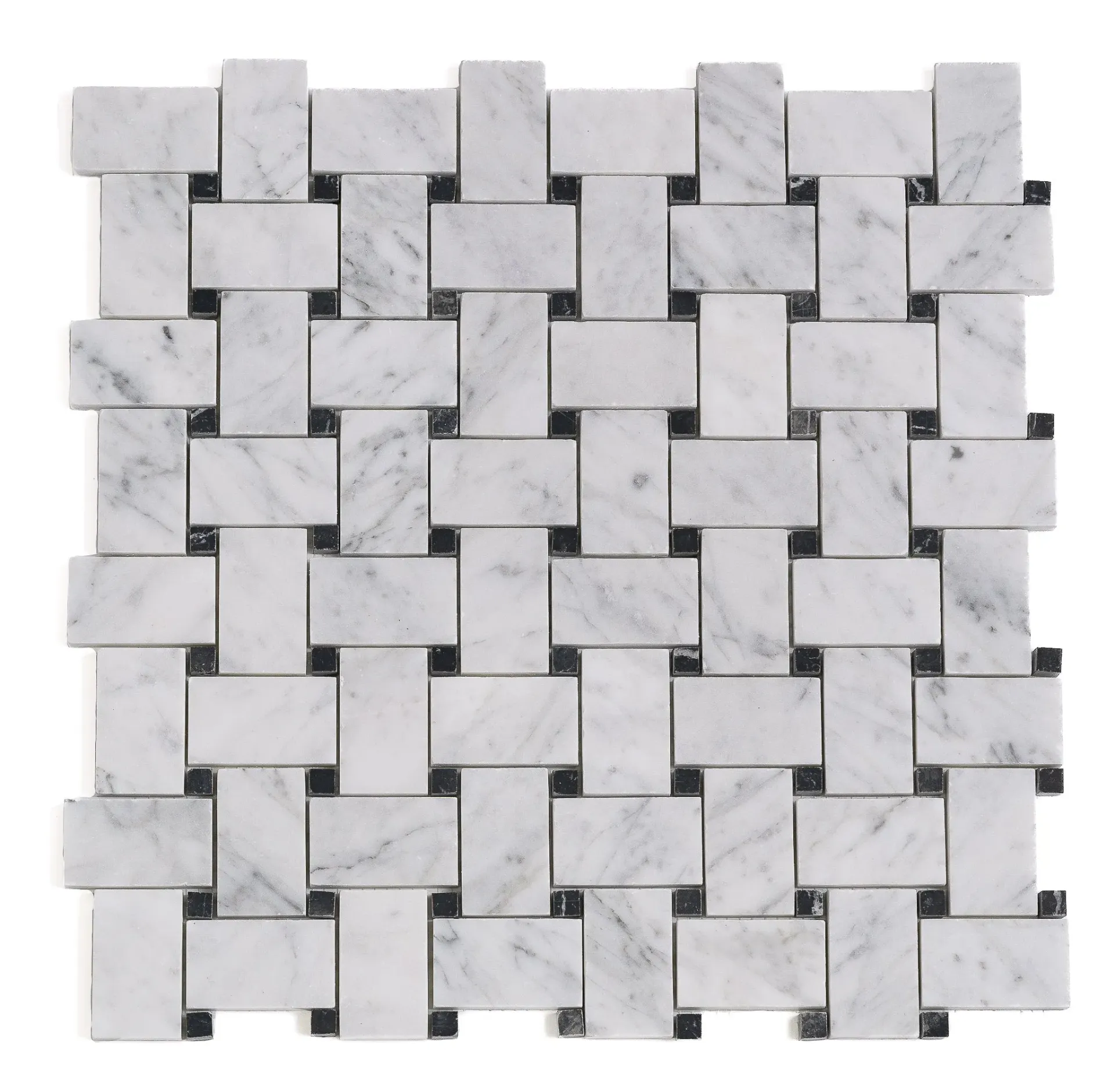 Carrara Basketweave with Black Dots