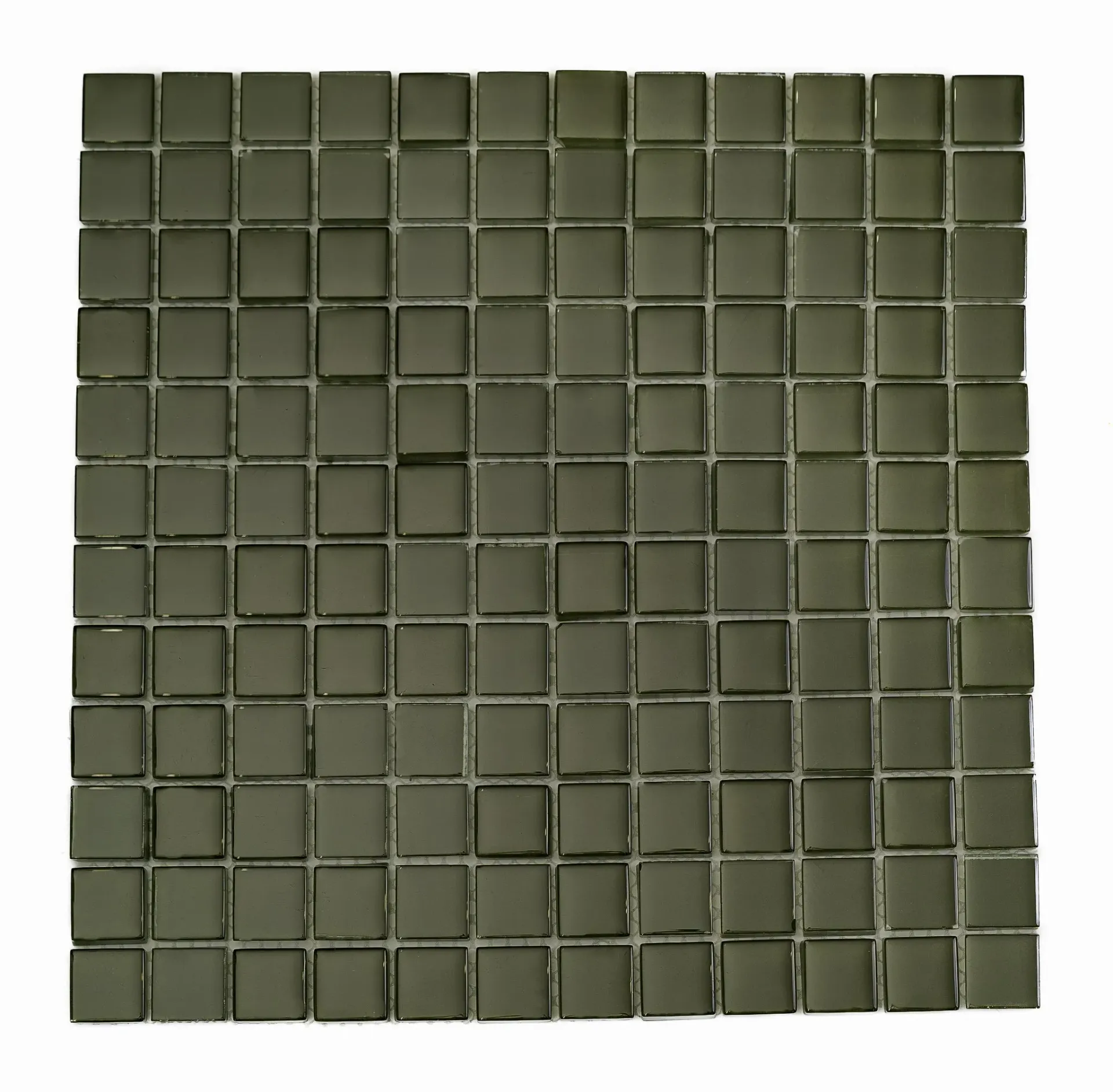 [Green Glass Mosaic 1x1] Olive Mist Glass Mosaic 1x1